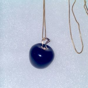 Boho Onyx Apple 🍎 Gold Plated over Sterling Silver 16” Neckl…